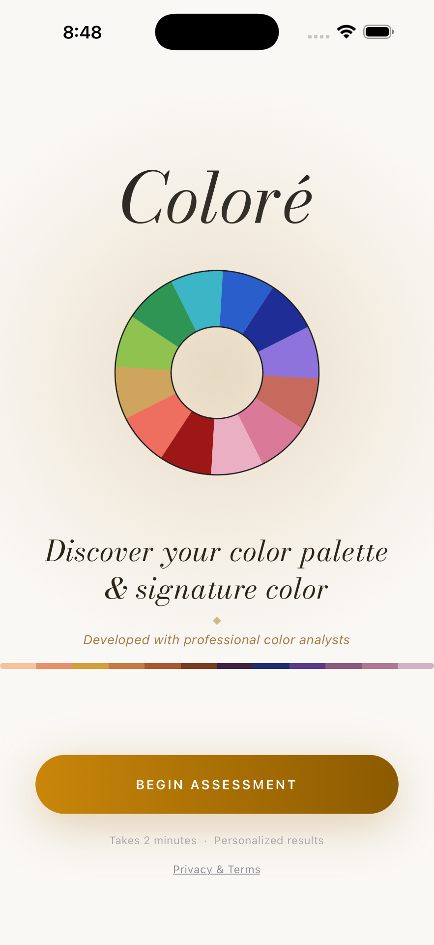 Coloré app splash screen